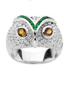 Karen Walker Owl Dome Ring Silver